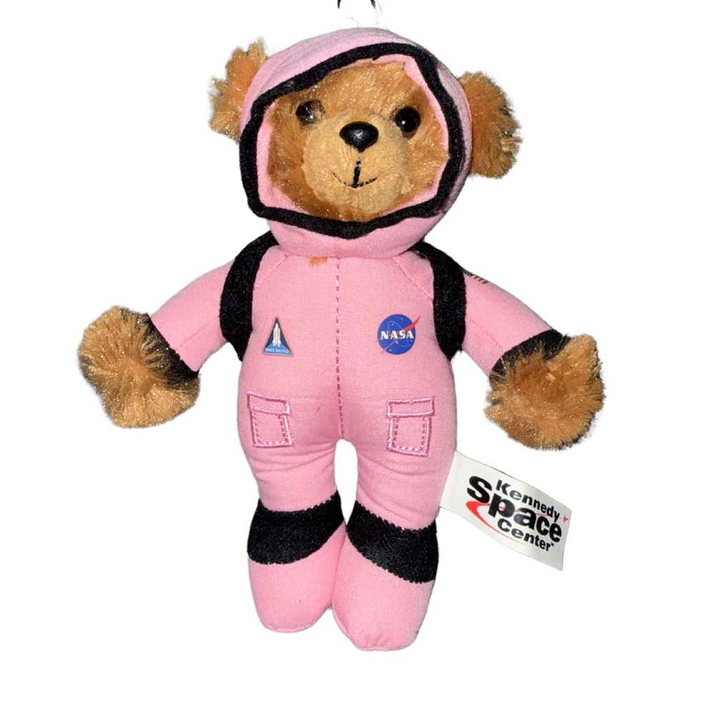 KENNEDY SPACE CENTER PINK NASA ASTRONAUT BEAR PLUSH KEYCHAIN